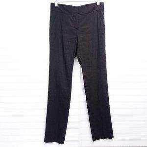 Theory Linen Blend Slim Straight Leg Black Pants